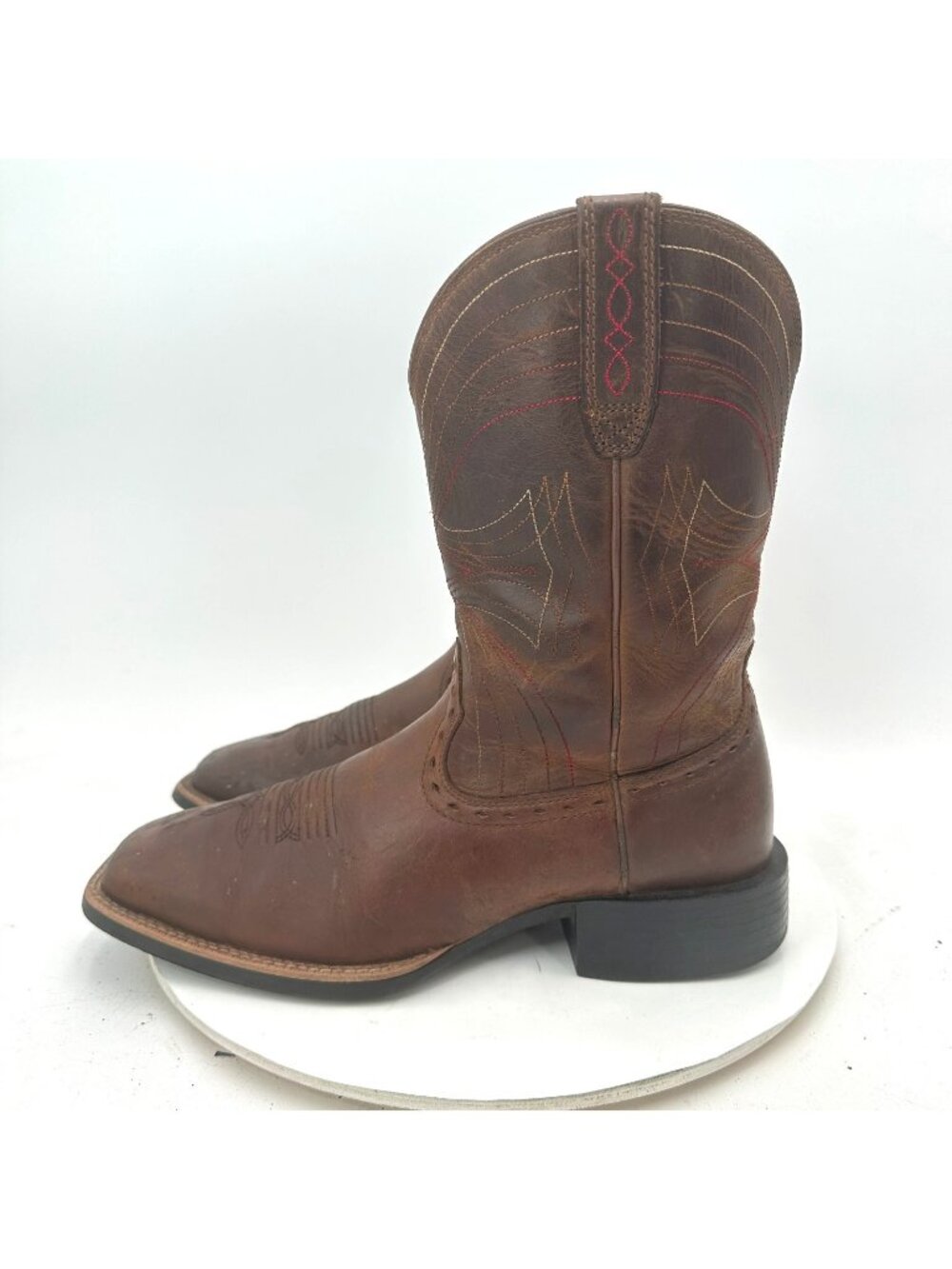 Ariat Men Size 9D 10010963 Brown Leather Square Toe Pull On Cowboy Western Boot